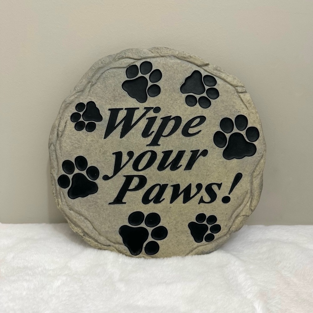 Spoontiques Wipe Your Paws Decorative Garden Stepping Stone